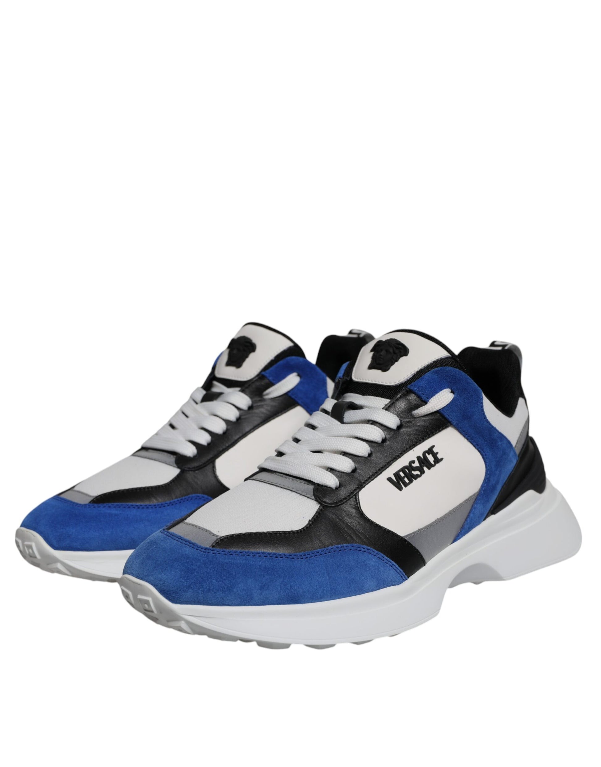 Versace Multicolor Canvas Quad Fabric Medusa Low Top Sneakers Shoes - ACCEXO