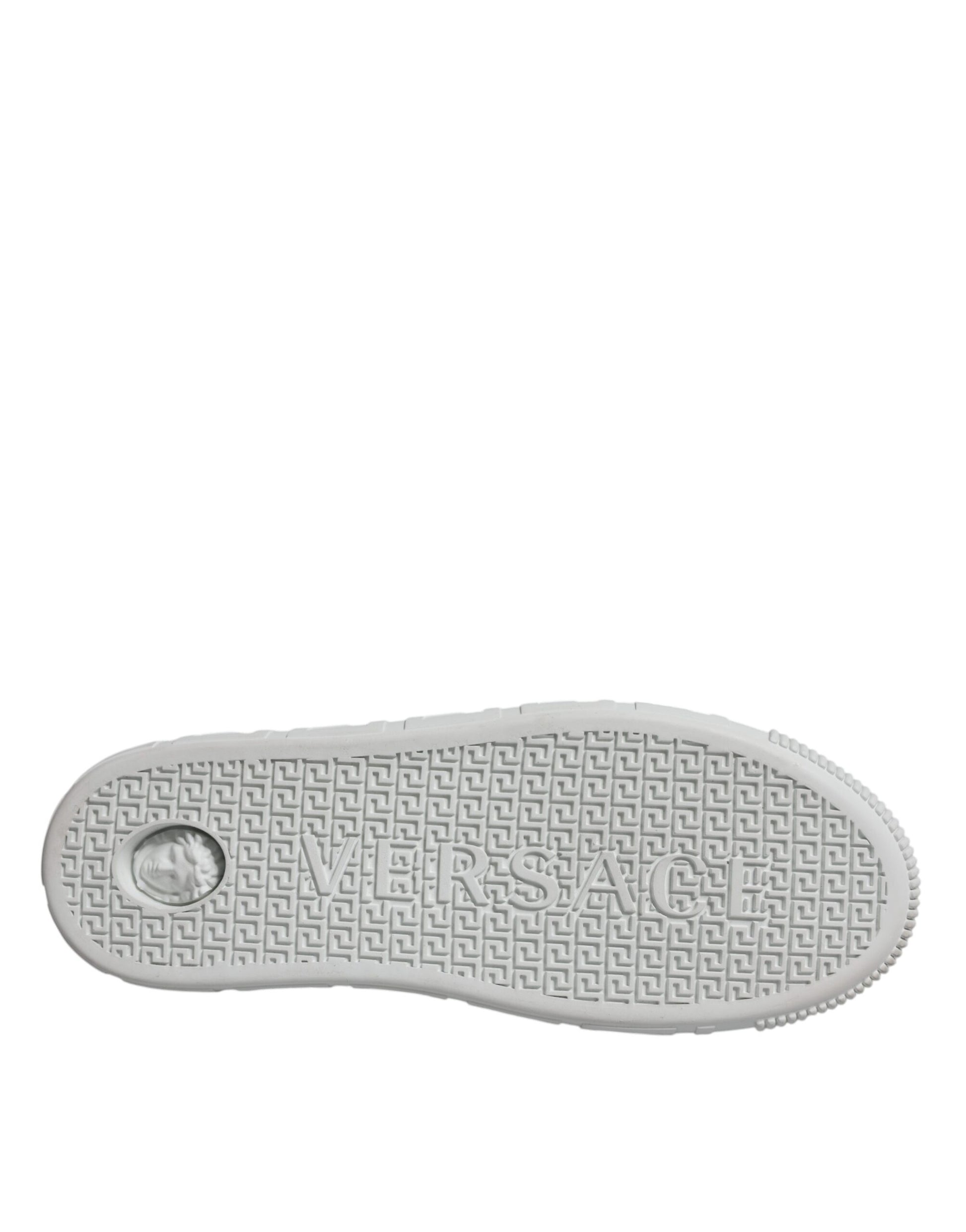 Versace White Pink Greca Print Platform Low Top Sneakers Shoes - ACCEXO