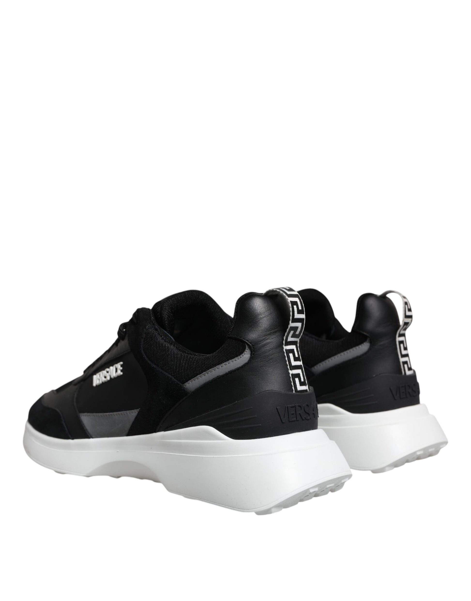 Versace Black Canvas Quad Fabric Medusa Low Top Sneaker Shoes - ACCEXO