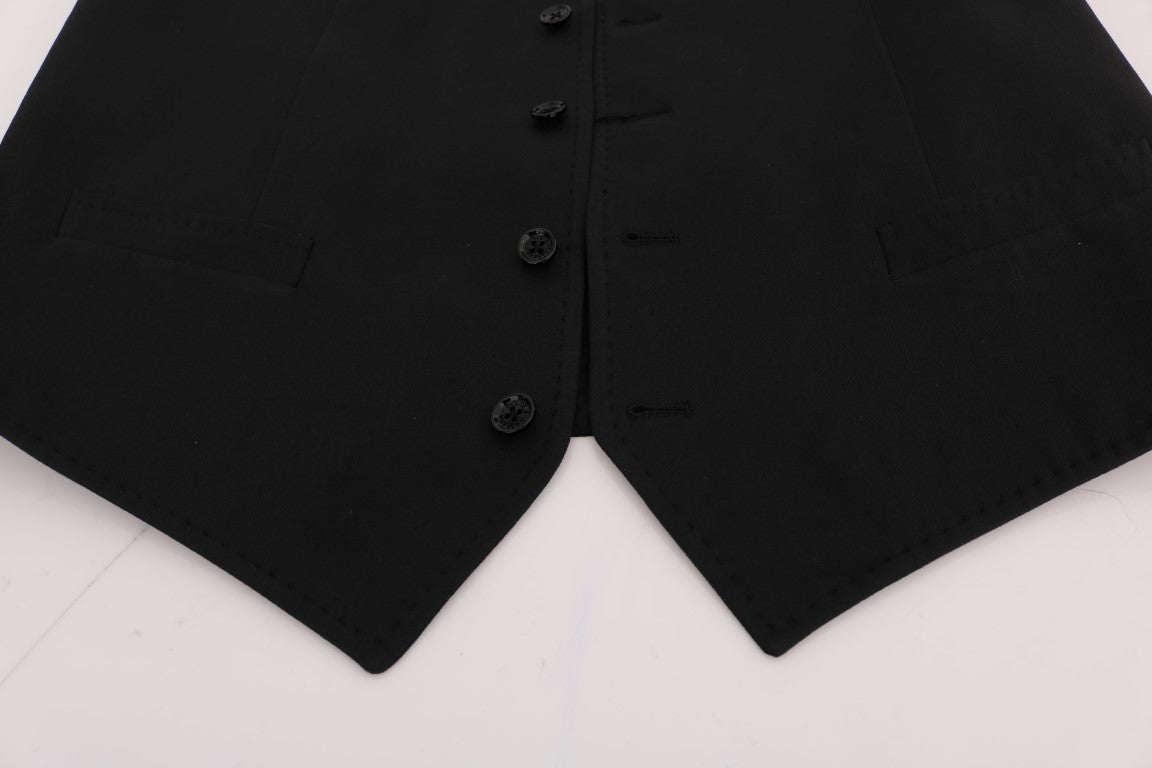 Dolce & Gabbana Sleek Black Single-Breasted Waistcoat - ACCEXO