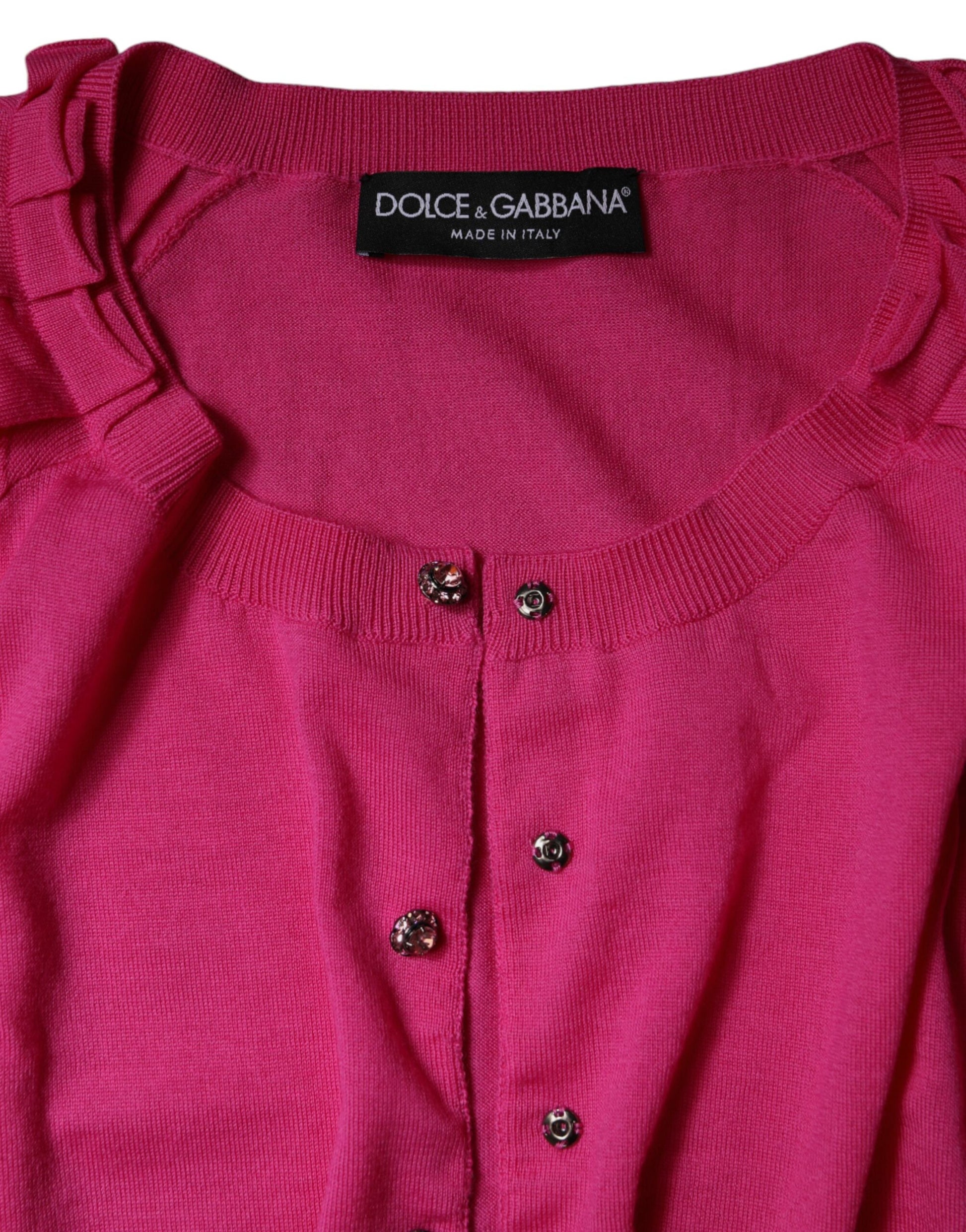 Dolce & Gabbana Pink Wool Button Down Cardigan Sweater - ACCEXO