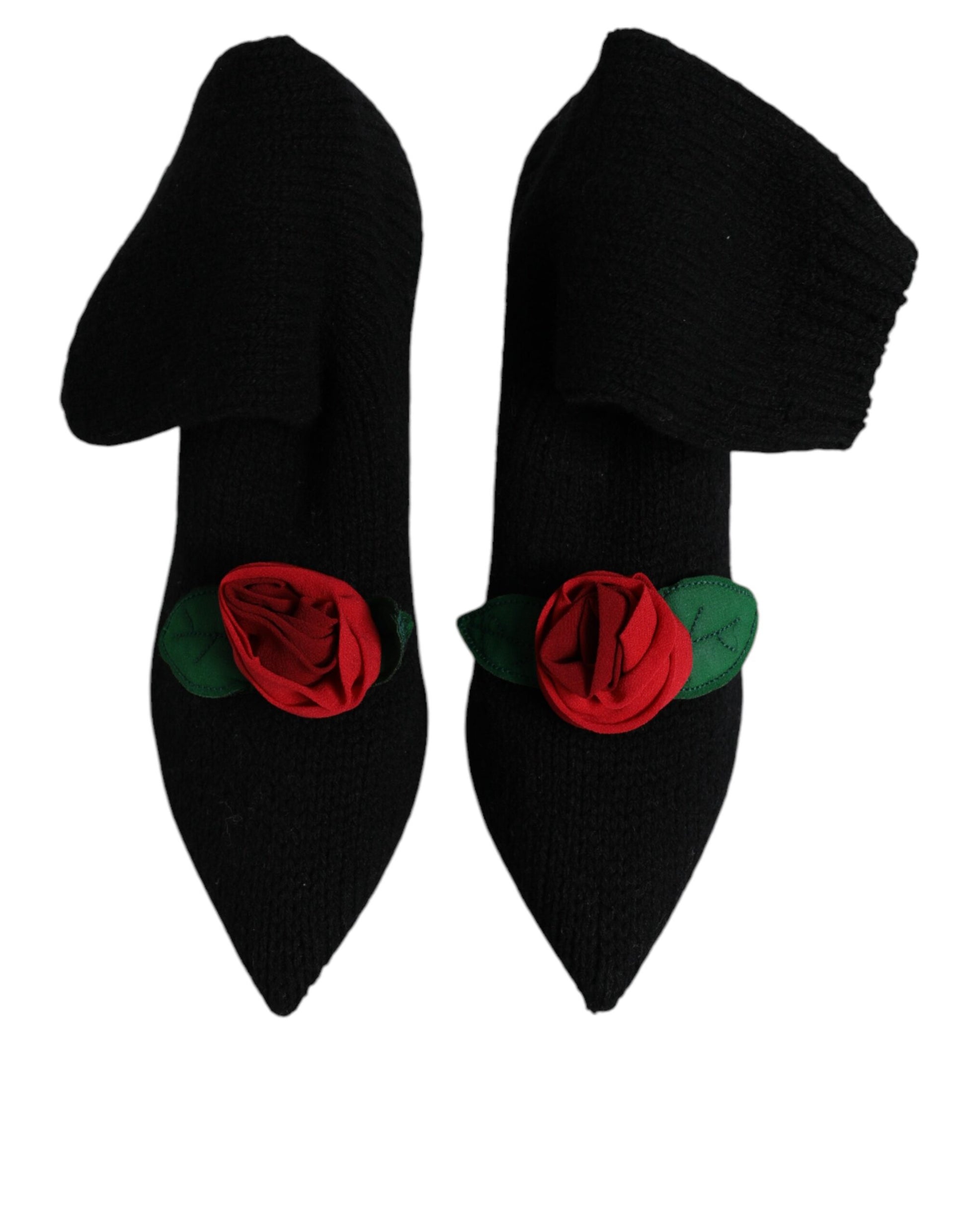 Dolce & Gabbana Black Stiletto Heels Mid Calf Boots Shoes - ACCEXO