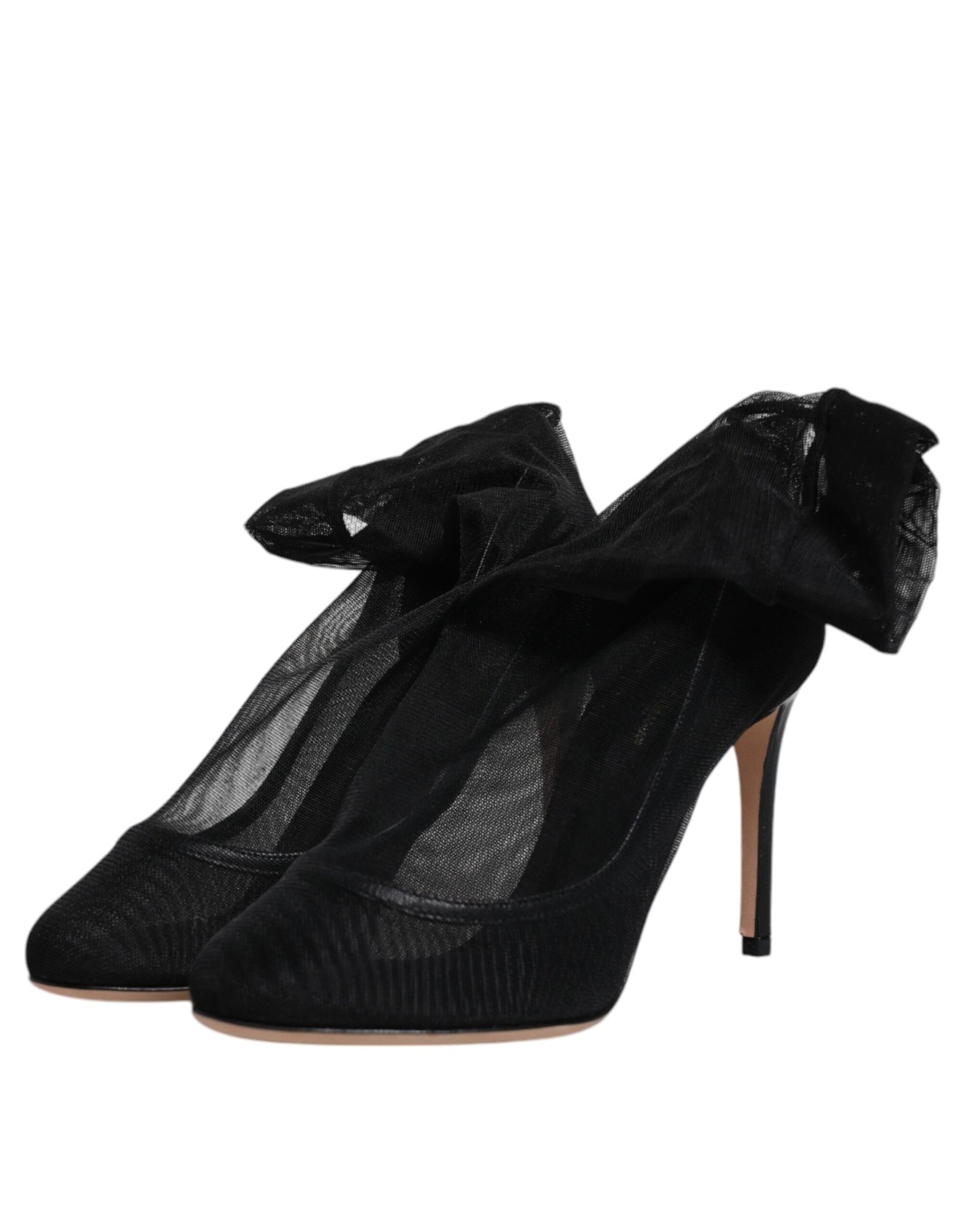 Dolce & Gabbana Black Nylon Mesh Sock Style Boots Shoes - ACCEXO