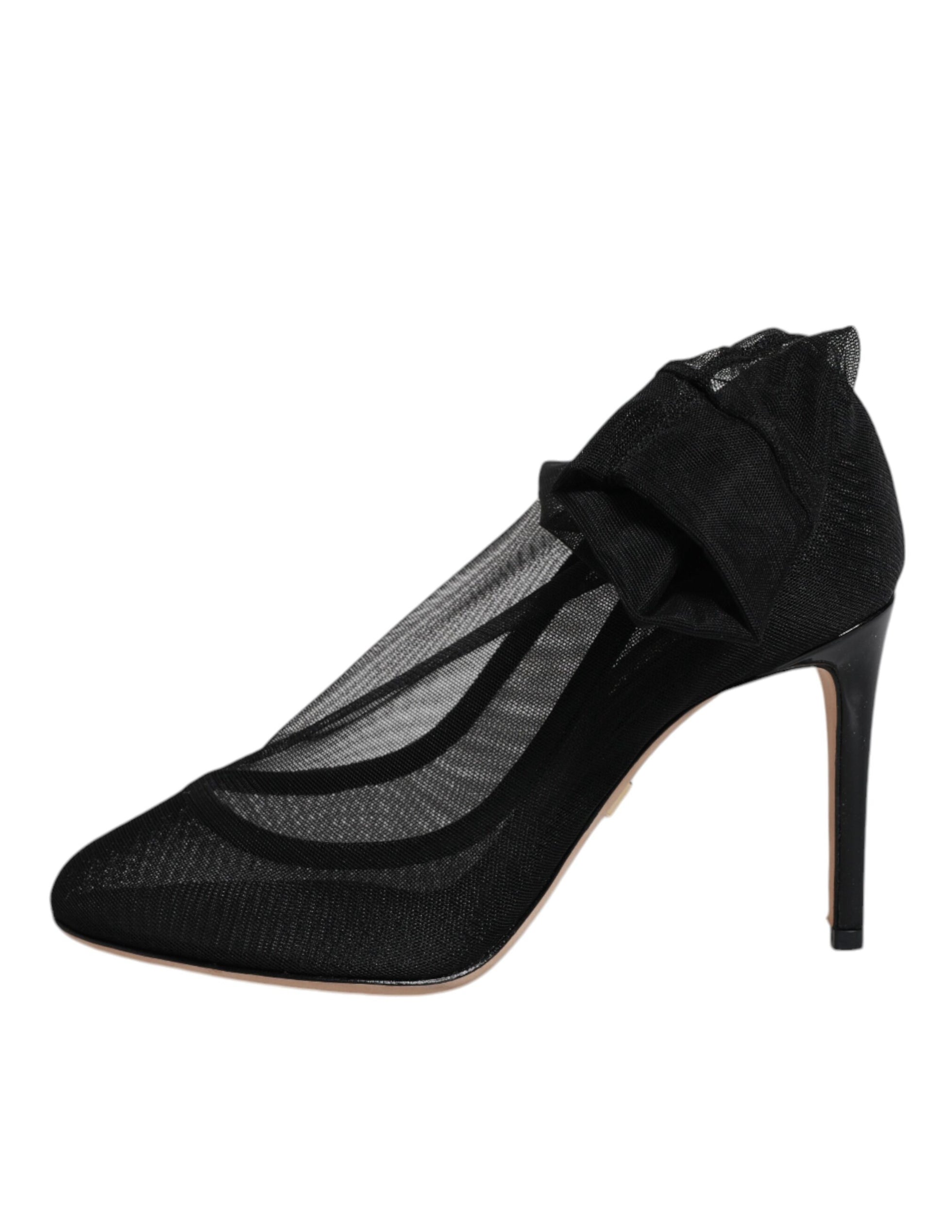 Dolce & Gabbana Black Nylon Mesh Sock Style Boots Shoes - ACCEXO