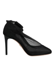 Dolce & Gabbana Black Nylon Mesh Sock Style Boots Shoes - ACCEXO