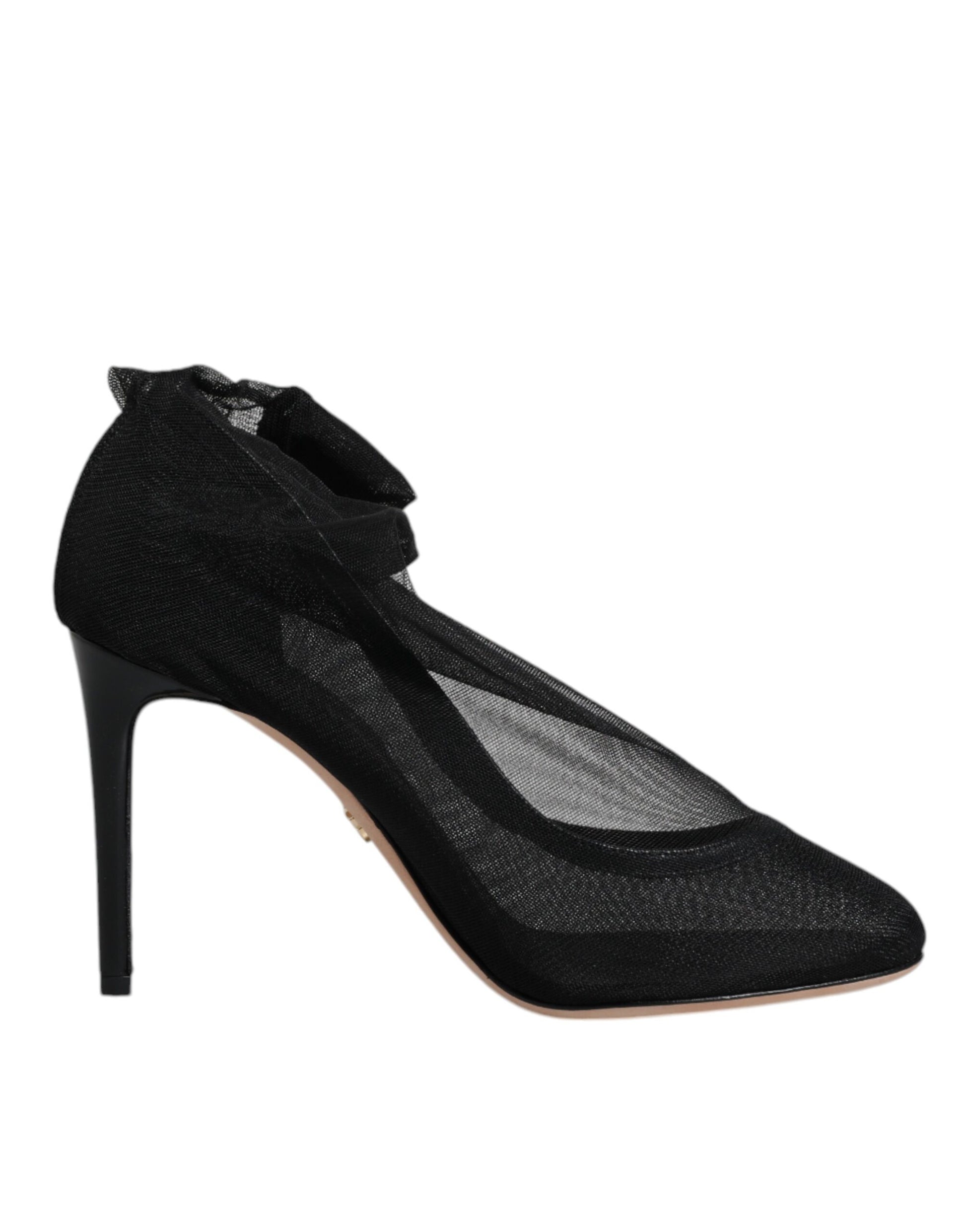 Dolce & Gabbana Black Nylon Mesh Sock Style Boots Shoes - ACCEXO