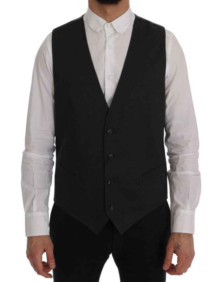 Dolce & Gabbana Elegant Gray Waistcoat Vest - ACCEXO