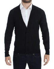 Costume National Elegant Black Merino Wool Cardigan - ACCEXO