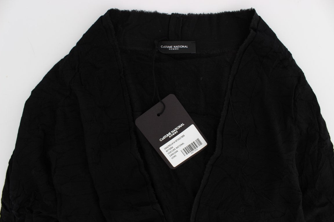 Costume National Elegant Black Merino Wool Cardigan - ACCEXO