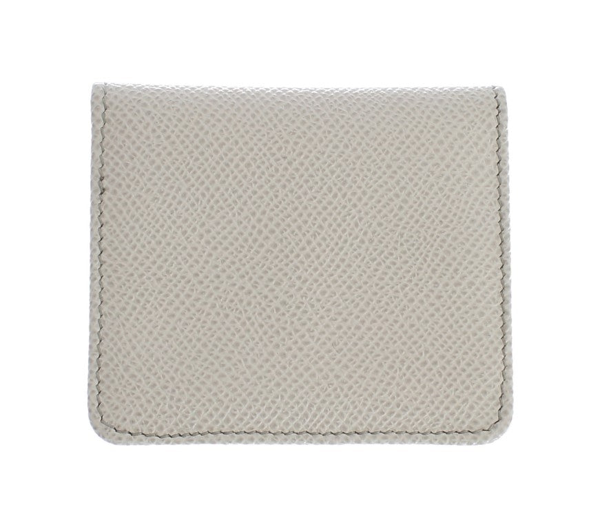 Dolce & Gabbana White Dauphine Leather Case Wallet - ACCEXO