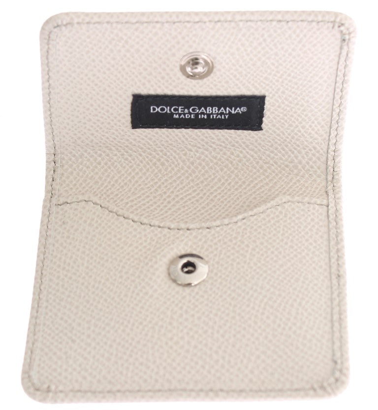 Dolce & Gabbana White Dauphine Leather Case Wallet - ACCEXO