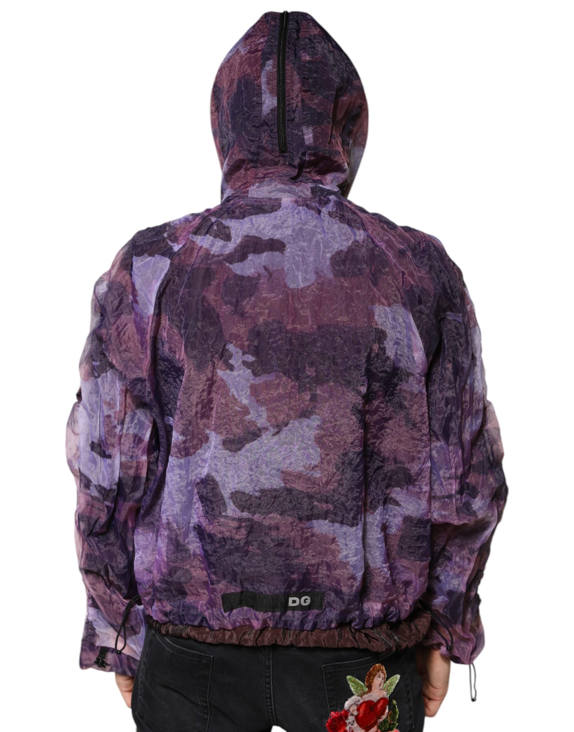 Dolce & Gabbana Purple Camouflage Hooded Men Blouson Jacket - ACCEXO