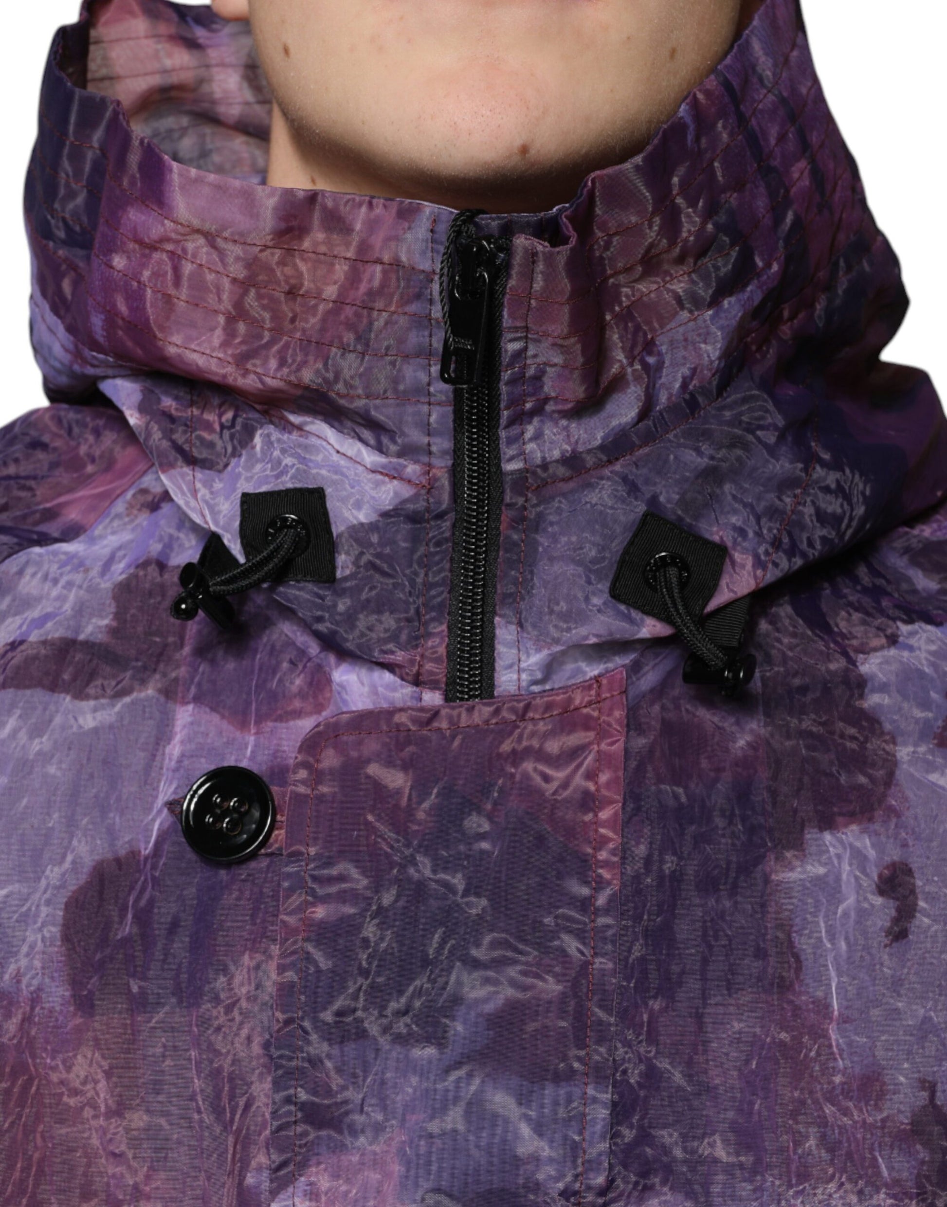 Dolce & Gabbana Purple Camouflage Hooded Men Blouson Jacket - ACCEXO