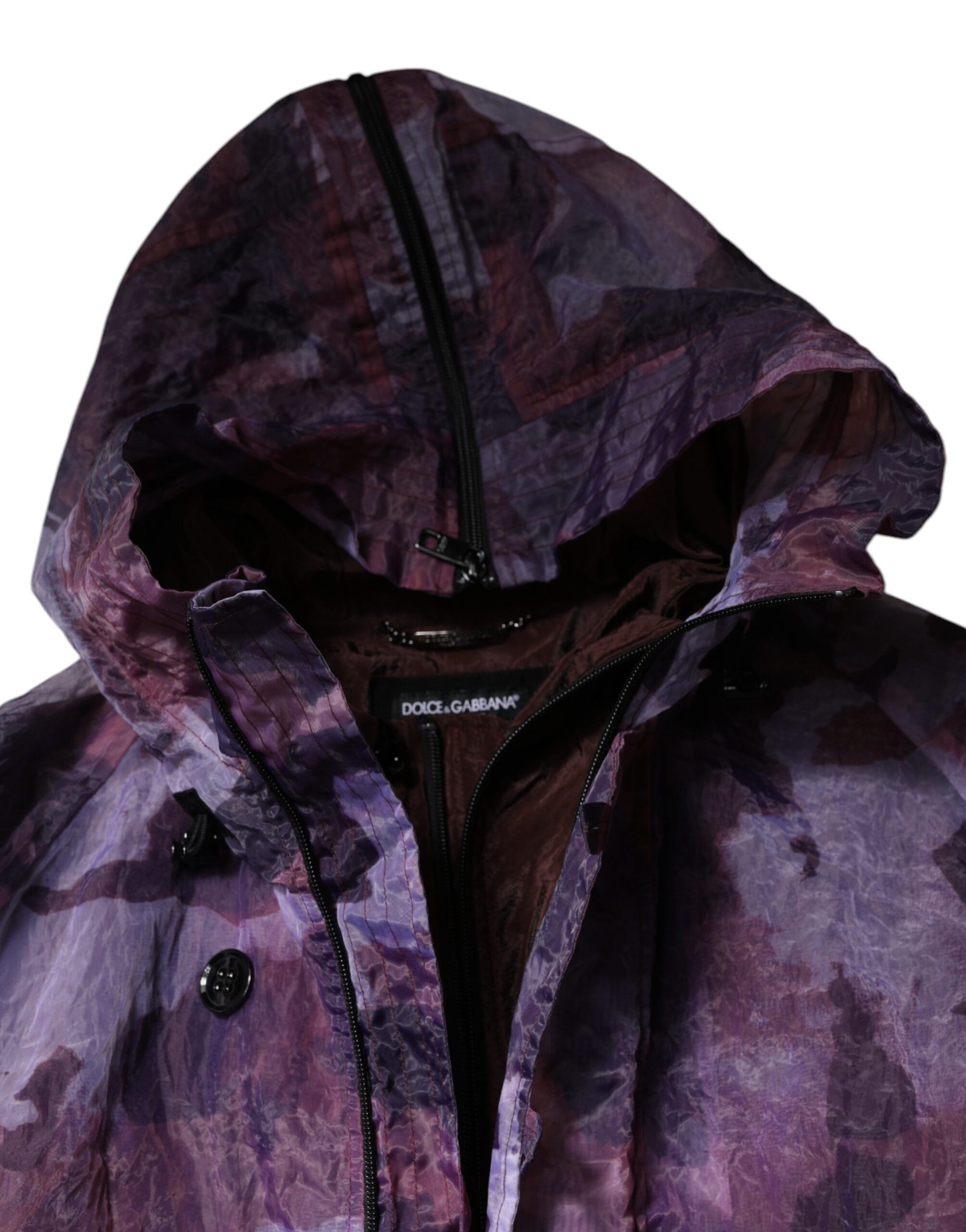 Dolce & Gabbana Purple Camouflage Hooded Men Blouson Jacket - ACCEXO
