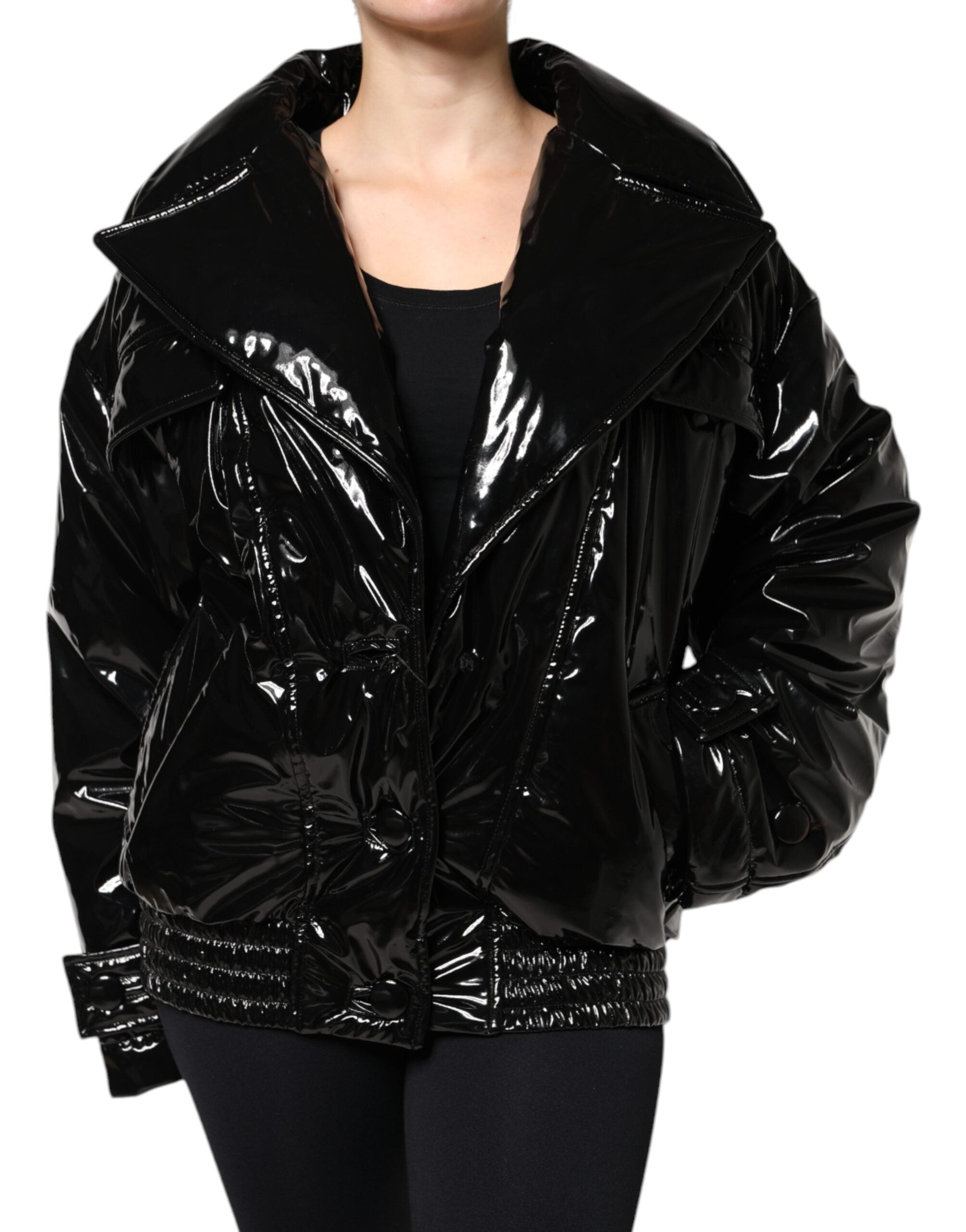 Dolce & Gabbana Black Polyester Button Down Blouson Jacket - ACCEXO