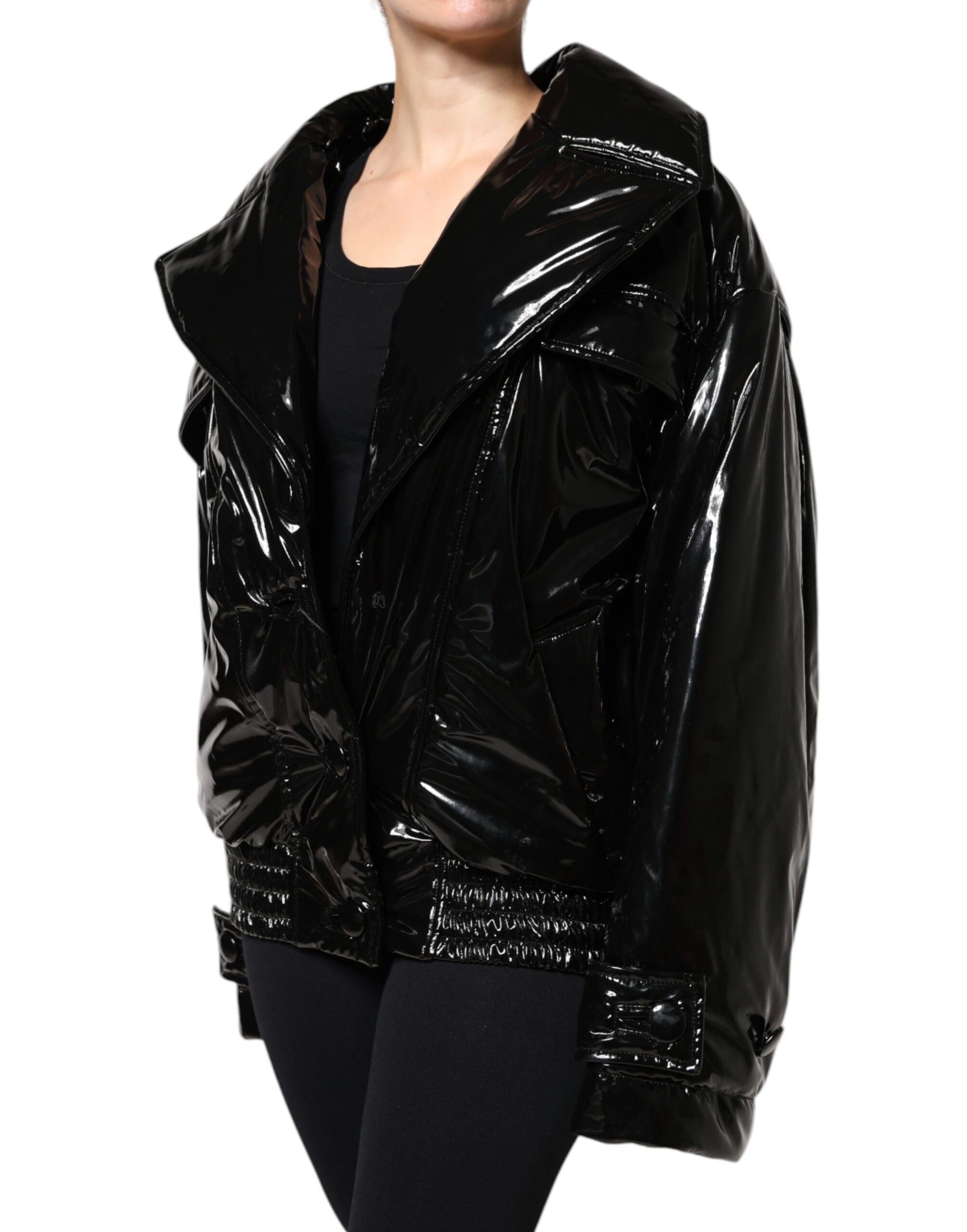 Dolce & Gabbana Black Polyester Button Down Blouson Jacket - ACCEXO