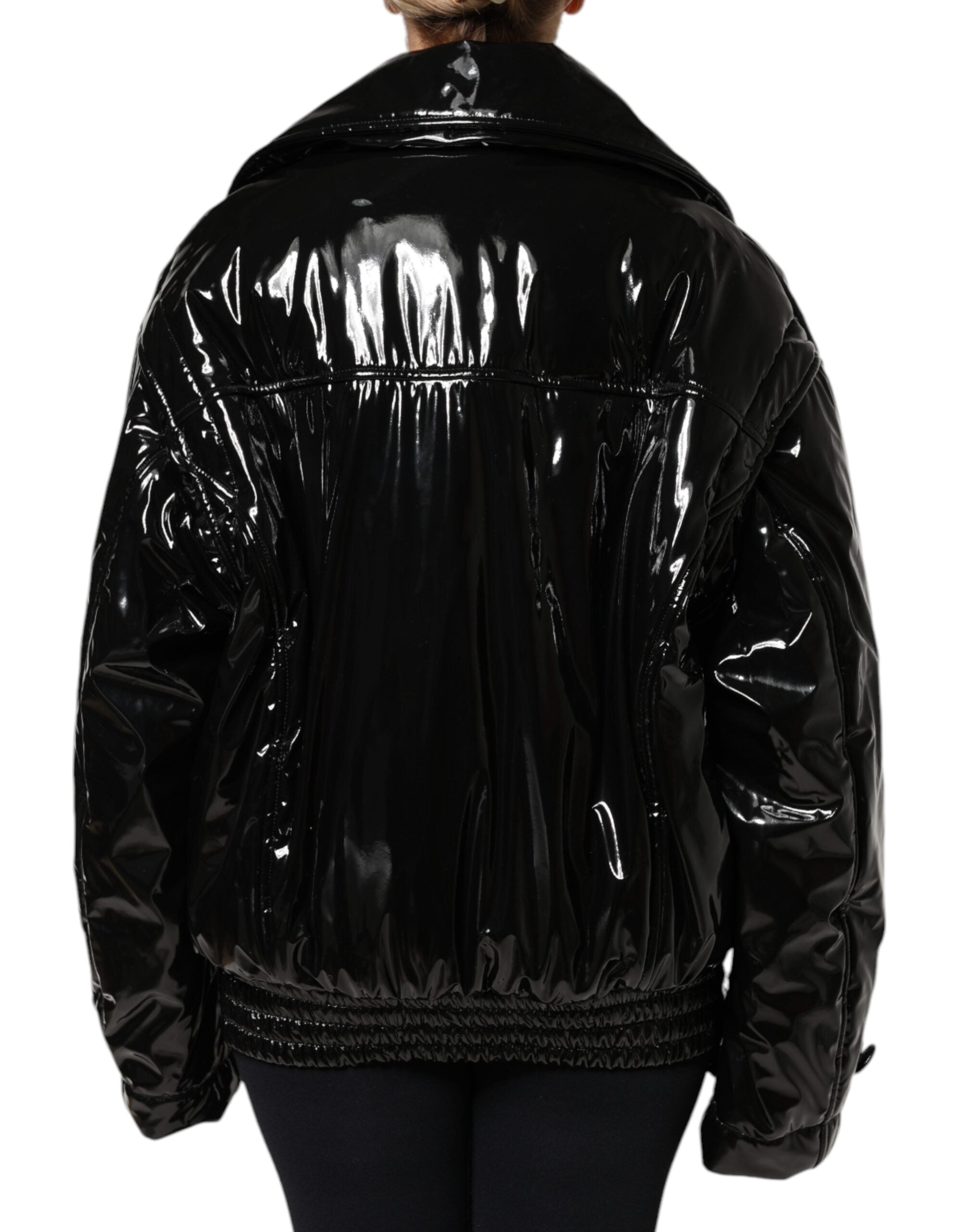 Dolce & Gabbana Black Polyester Button Down Blouson Jacket - ACCEXO
