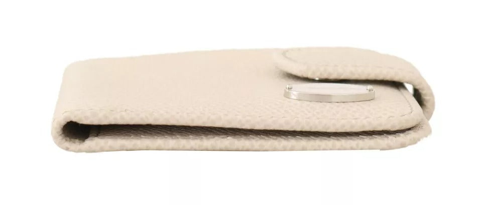 Dolce & Gabbana White Dauphine Leather Condom Case Holder Pocket Wallet - ACCEXO