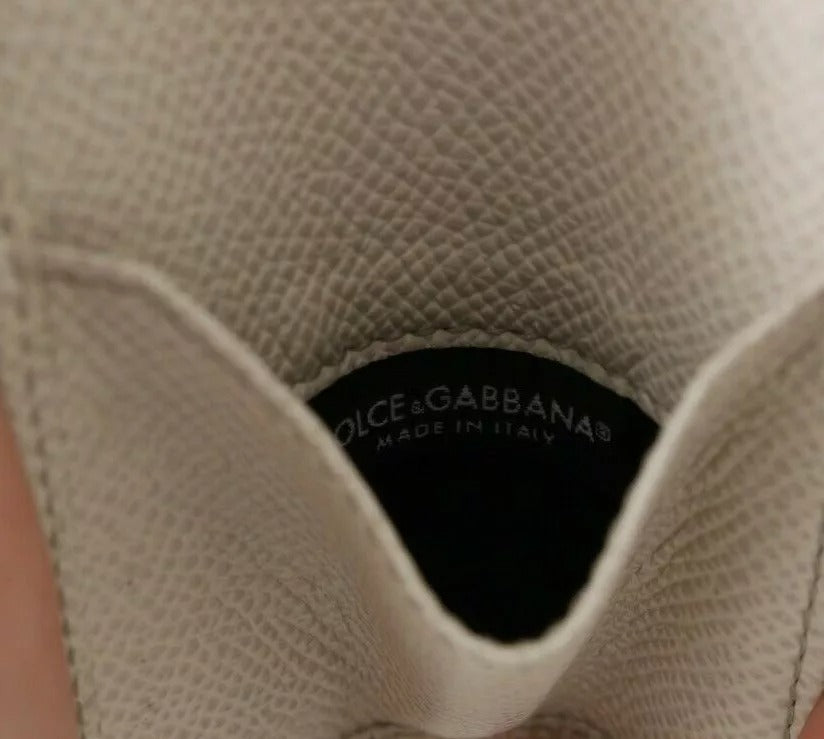 Dolce & Gabbana White Dauphine Leather Condom Case Holder Pocket Wallet - ACCEXO