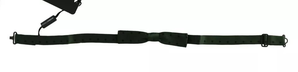 Dolce & Gabbana Green Dotted Silk Adjustable Neck Bow Tie - ACCEXO