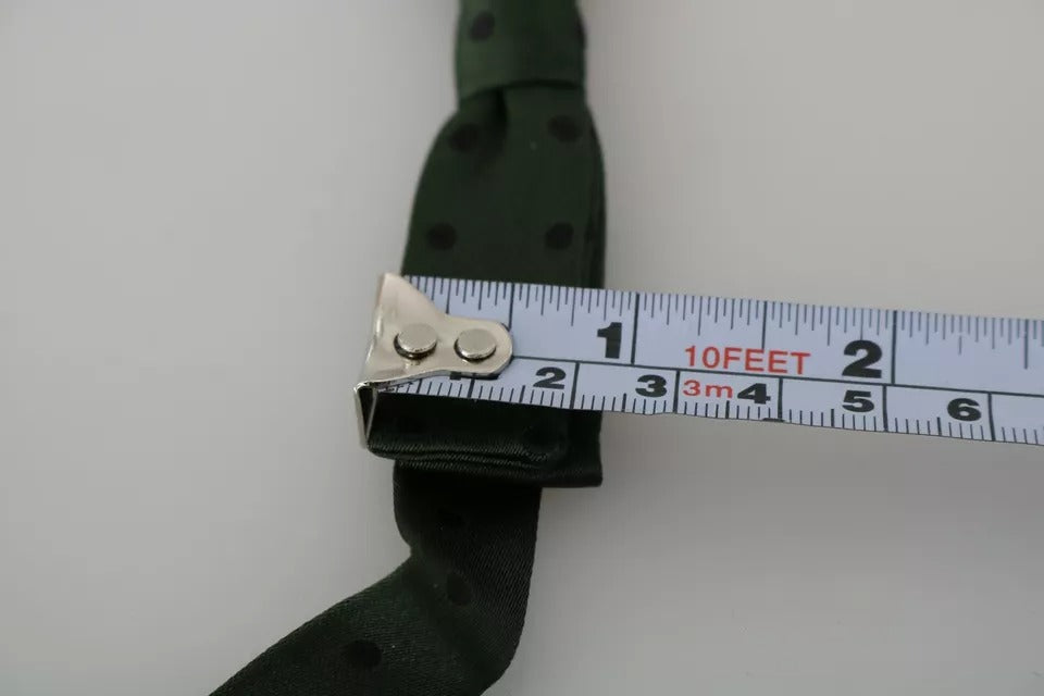 Dolce & Gabbana Green Dotted Silk Adjustable Neck Bow Tie - ACCEXO