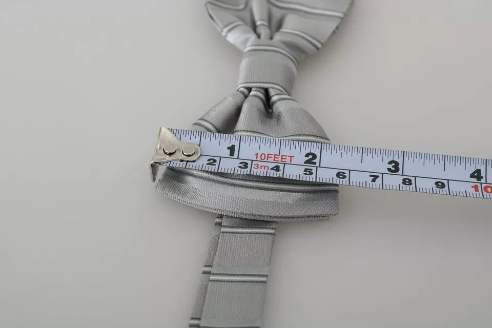 Dolce & Gabbana Light Gray Lining Adjustable Neck Butterfly Bow Tie - ACCEXO