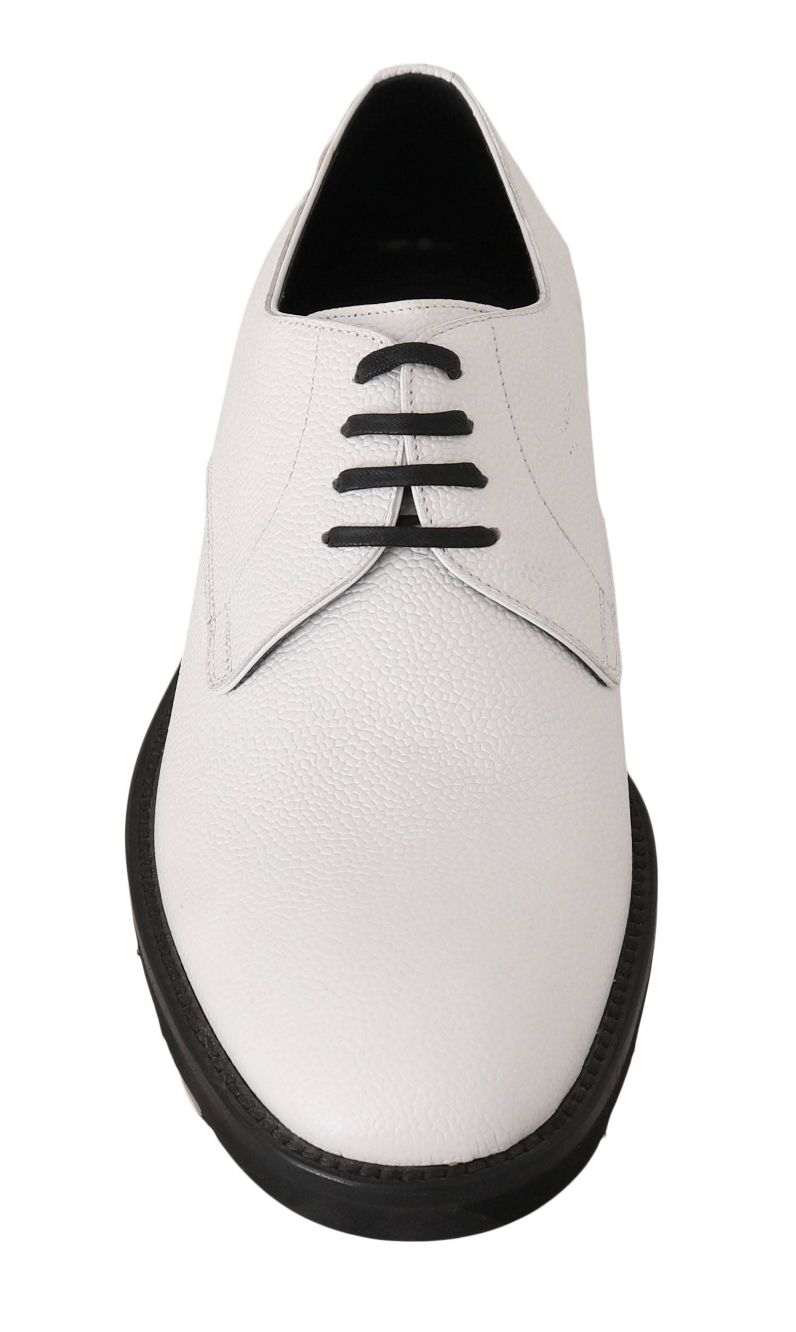 Dolce & Gabbana Elegant White Formal Leather Shoes - ACCEXO