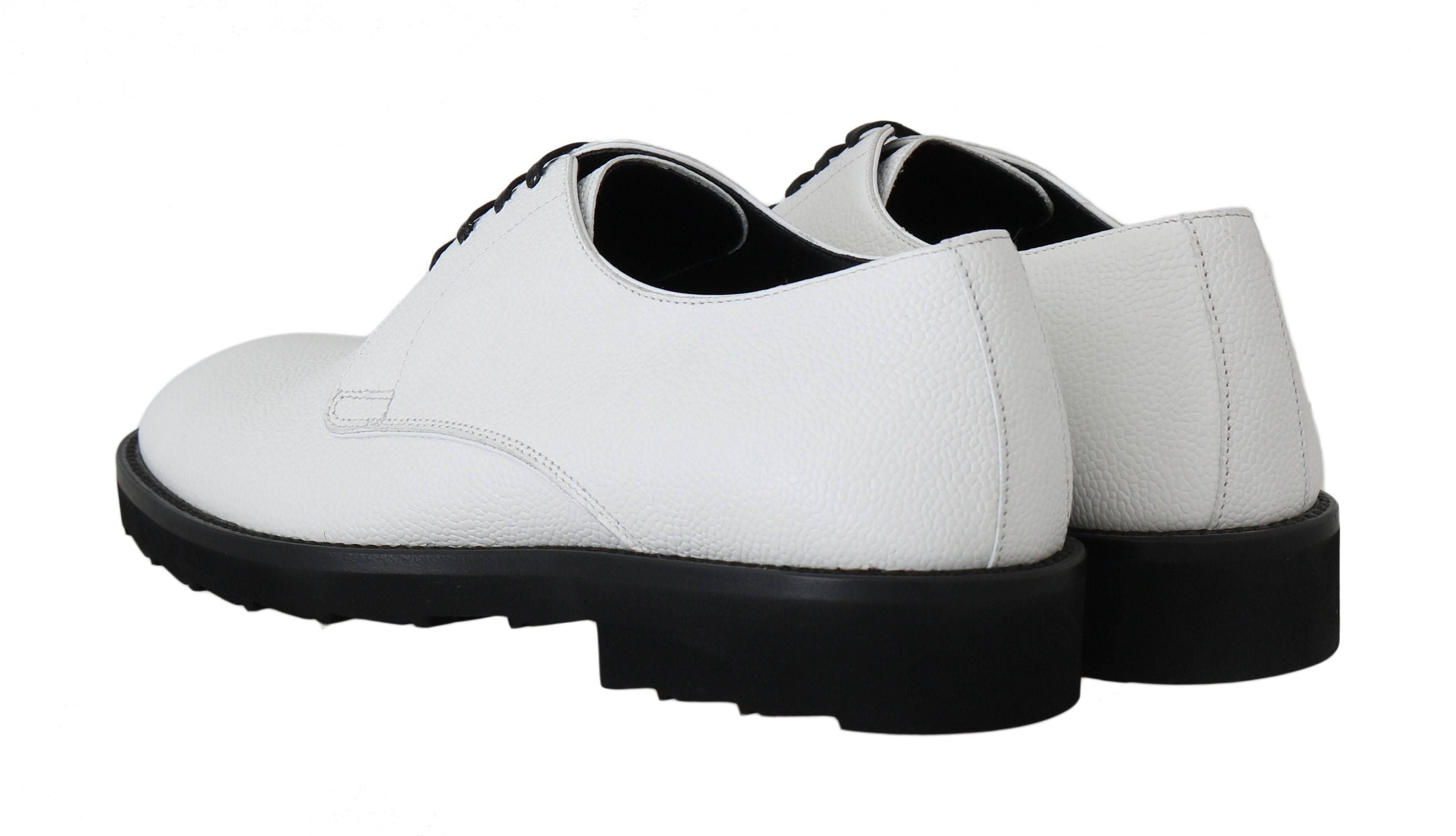 Dolce & Gabbana Elegant White Formal Leather Shoes - ACCEXO