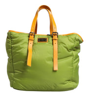 Dolce & Gabbana Green Nylon Padded Logo Plaque Tote Crossbody Bag - ACCEXO