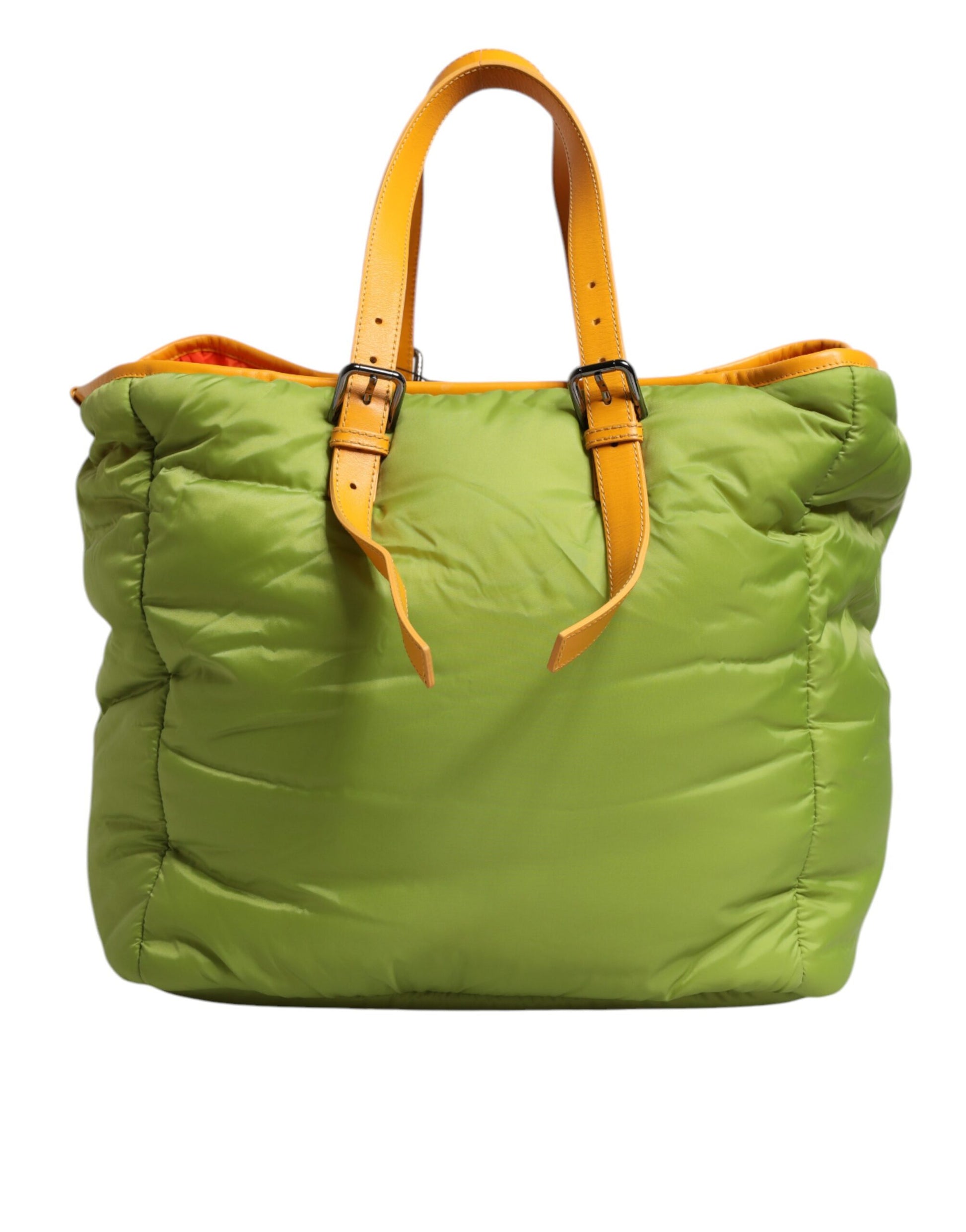 Dolce & Gabbana Green Nylon Padded Logo Plaque Tote Crossbody Bag - ACCEXO
