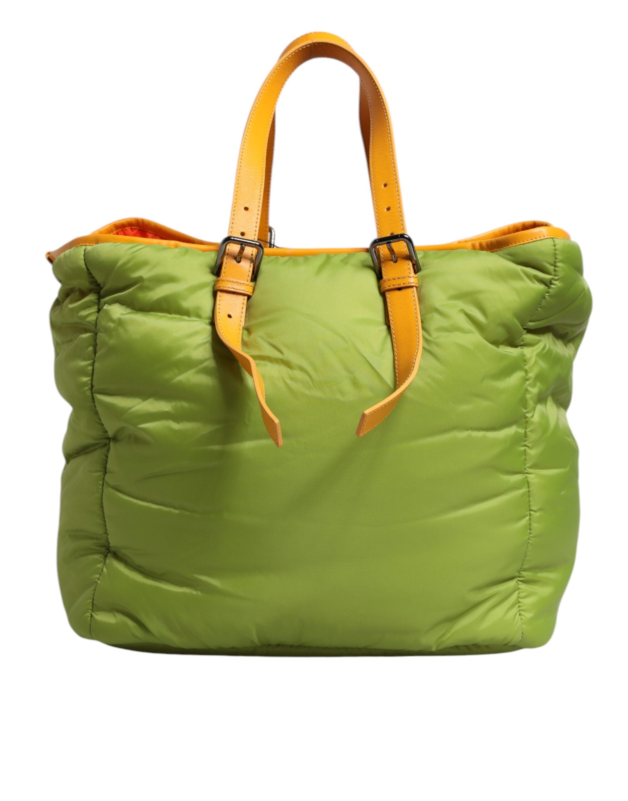 Dolce & Gabbana Green Nylon Padded Logo Plaque Tote Crossbody Bag - ACCEXO