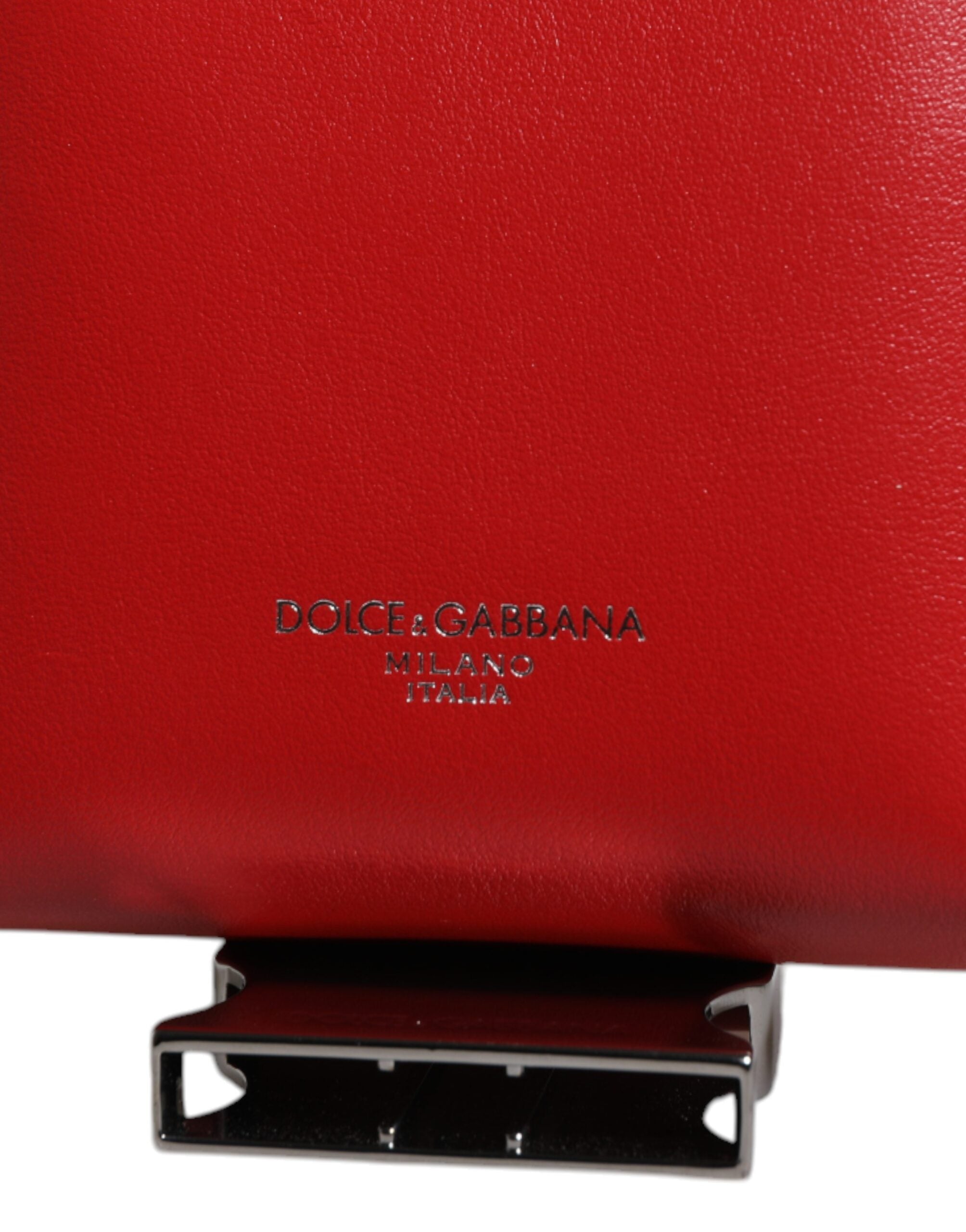 Dolce & Gabbana Red Leather Logo Zip Around Card Holder Wide Strap Wallet (Copy) - ACCEXO