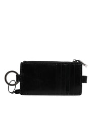 Dolce & Gabbana Black Horse Leather Lanyard Logo Card Holder Wallet - ACCEXO