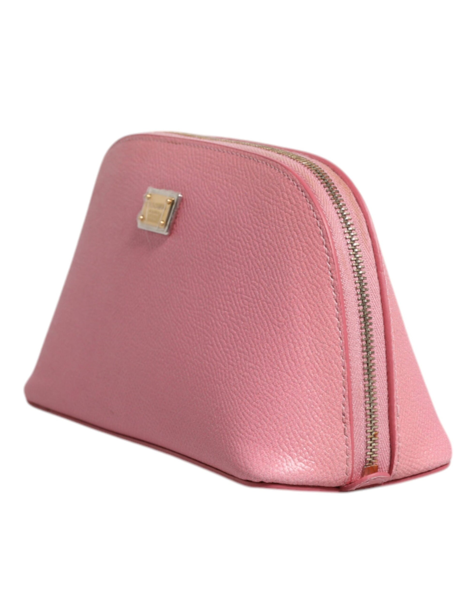 Dolce & Gabbana Pink Leather DG Logo Zip Around Hand Purse Pouch Wallet - ACCEXO