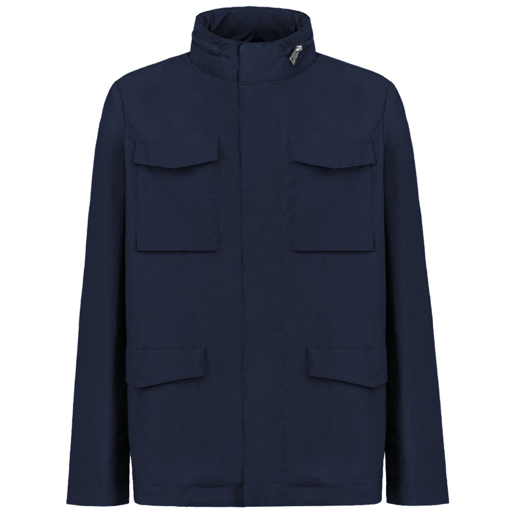 People Of Shibuya Blue Cotton Jacket - ACCEXO