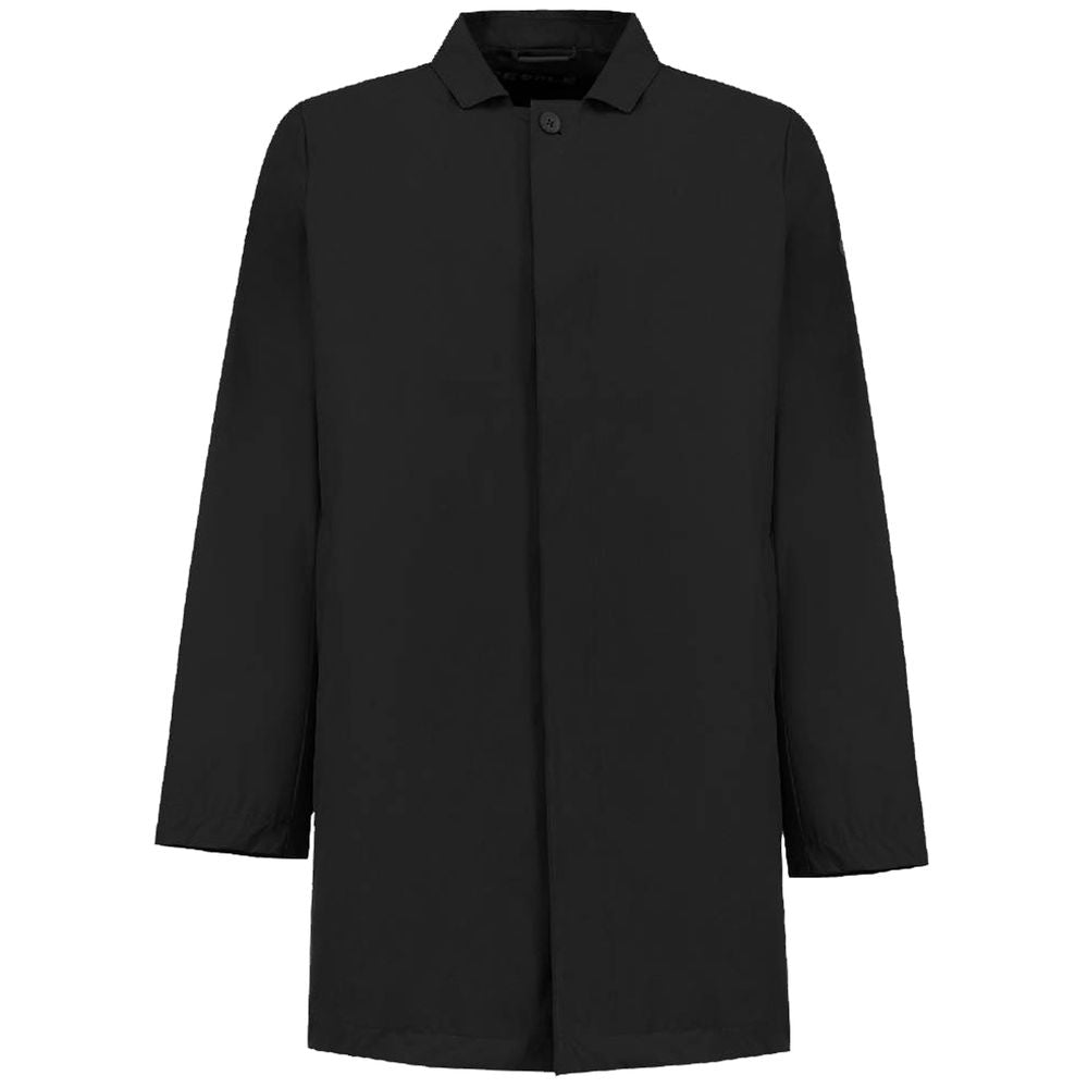 People Of Shibuya Black Polyester Men's Trench Coat - ACCEXO