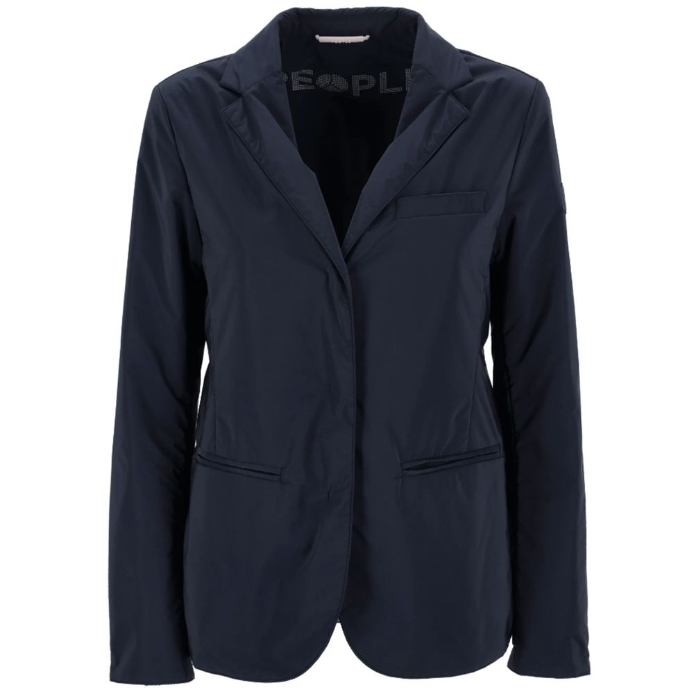 People Of Shibuya Blue Polyester Jackets & Coat - ACCEXO