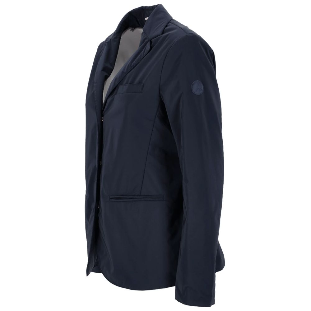 People Of Shibuya Blue Polyester Jackets & Coat - ACCEXO