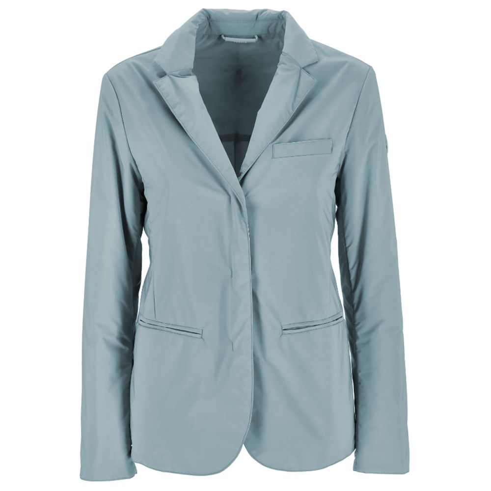 People Of Shibuya Light Blue Polyester Jackets & Coat - ACCEXO