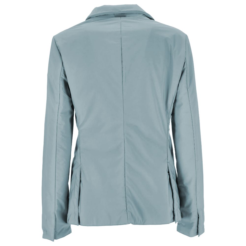 People Of Shibuya Light Blue Polyester Jackets & Coat - ACCEXO