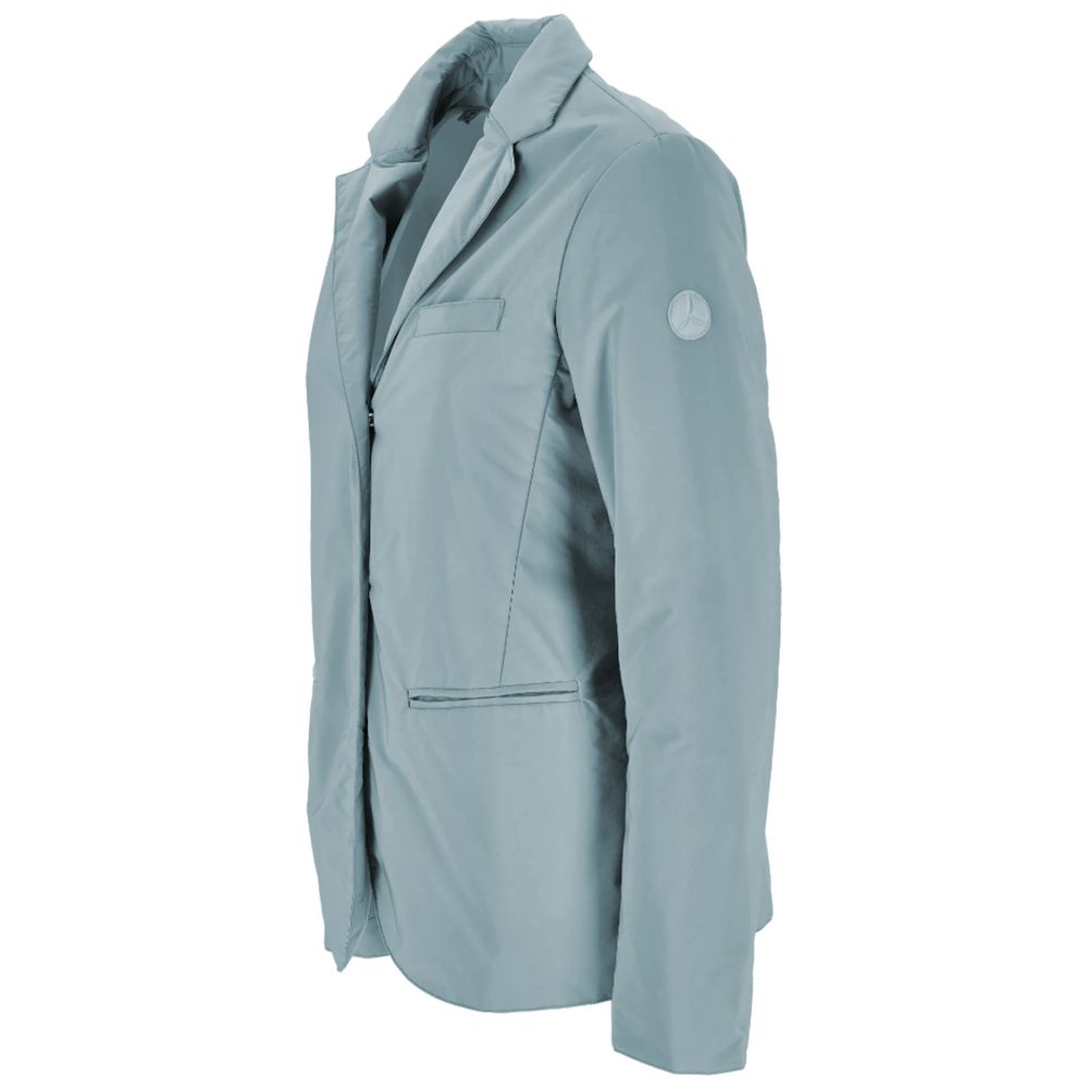 People Of Shibuya Light Blue Polyester Jackets & Coat - ACCEXO