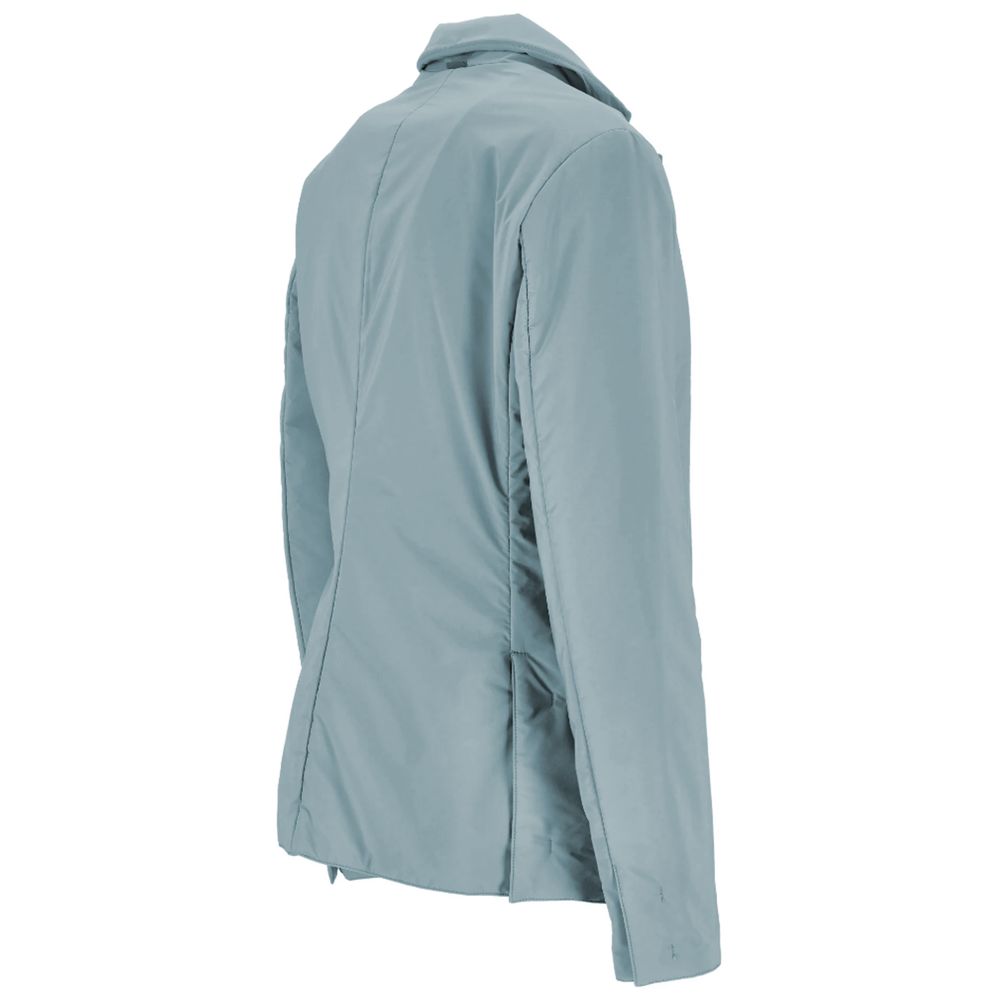 People Of Shibuya Light Blue Polyester Jackets & Coat - ACCEXO
