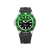Bobroff White Rubber, Green Dial, 100 ATM, Professional Diver Watch From the Tabarca Collection - ACCEXO