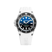 Bobroff White Rubber, Blue Dial, 100 ATM, Professional Diver Watch From the Tabarca Collection - ACCEXO