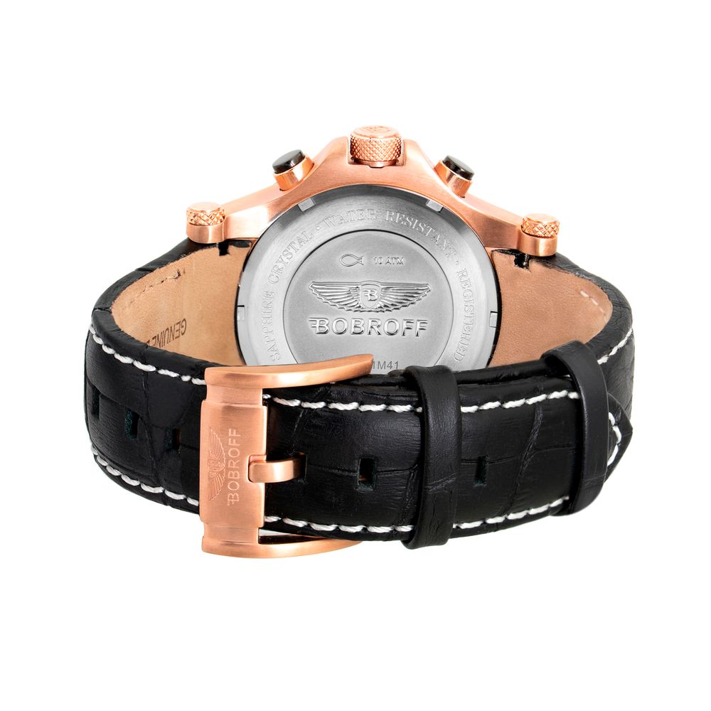 Bobroff Black Leather Watch - ACCEXO
