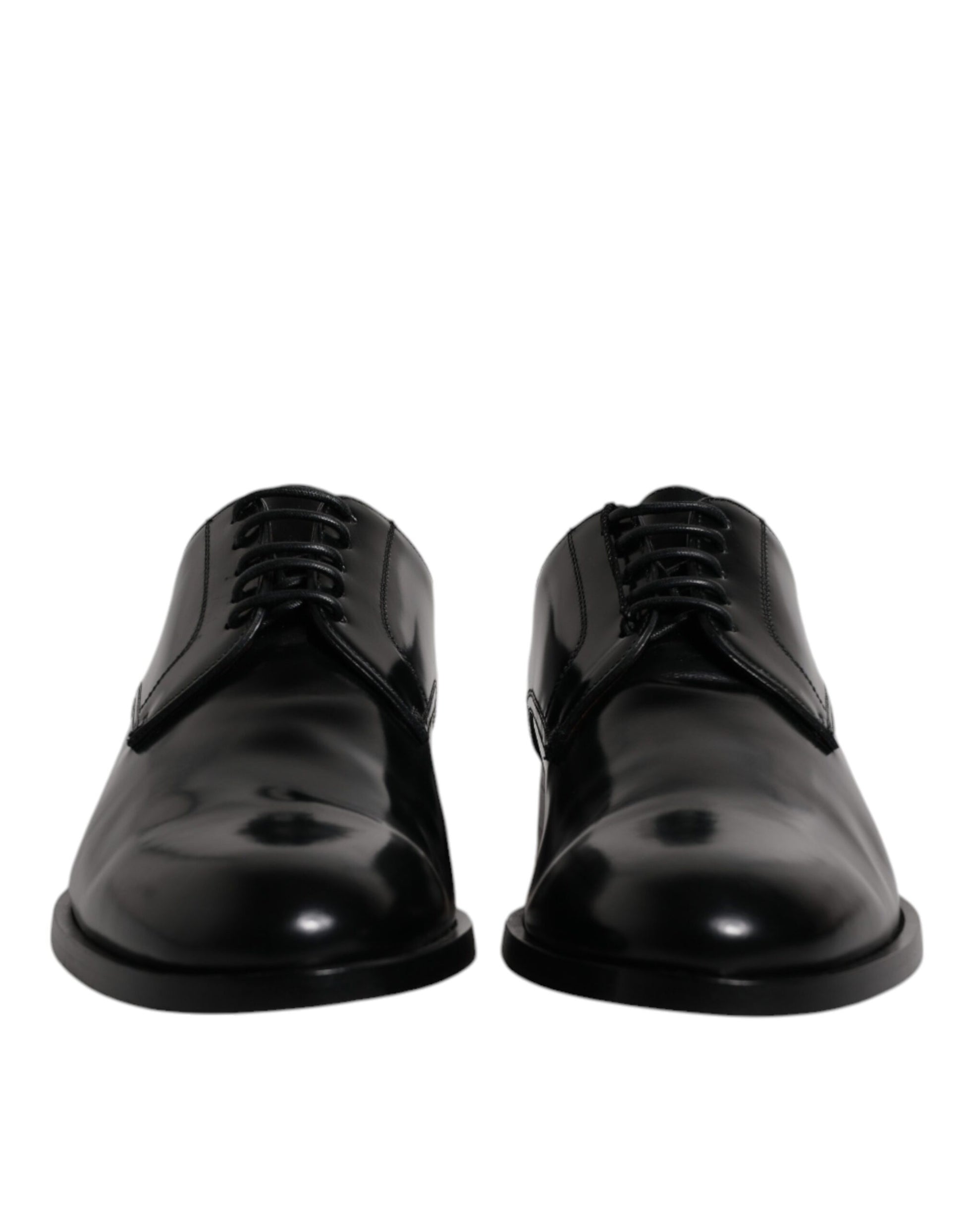 Dolce & Gabbana Black Calfskin Leather Derby Lace Up Formal Dress Shoes - ACCEXO
