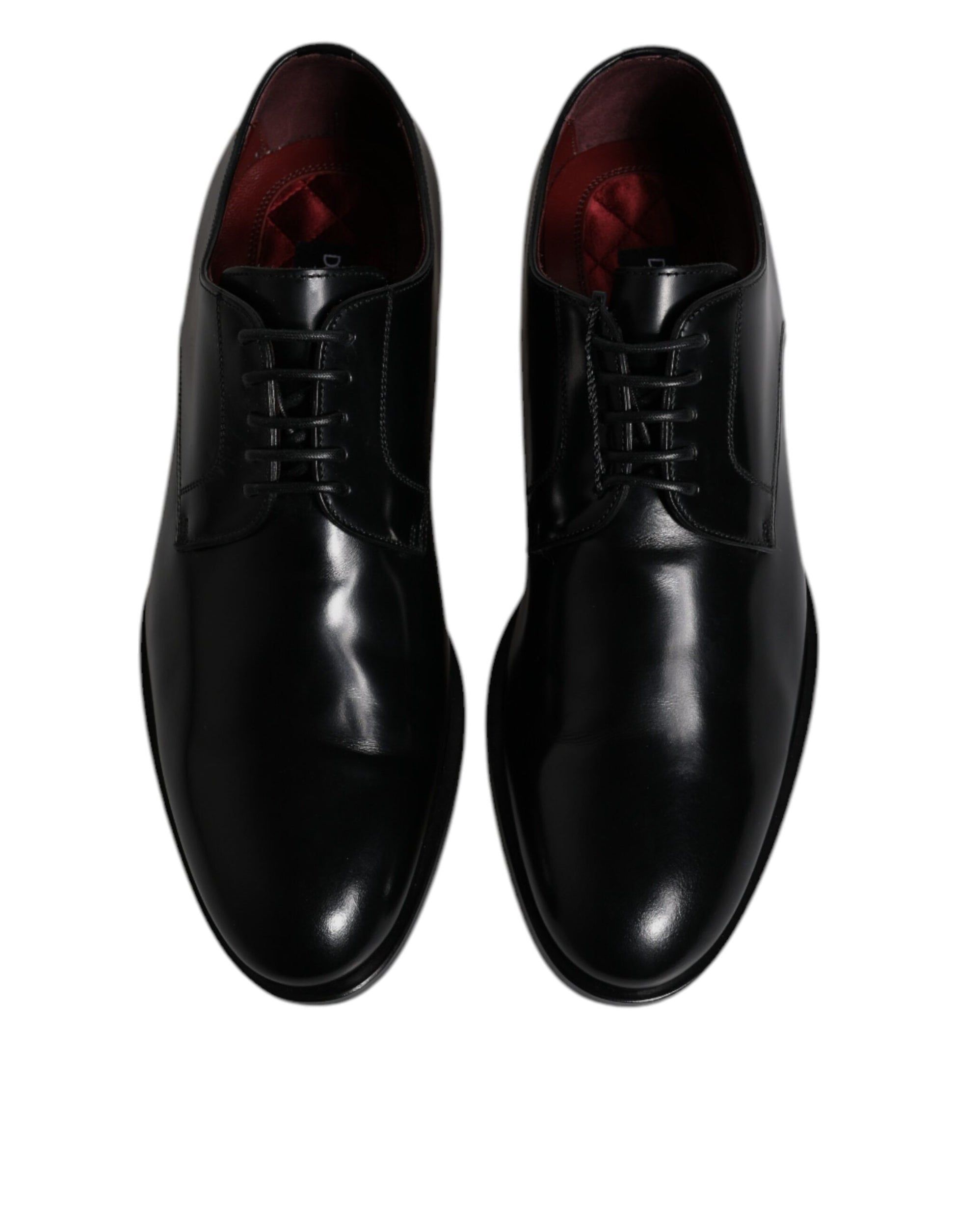Dolce & Gabbana Black Calfskin Leather Derby Lace Up Formal Dress Shoes - ACCEXO