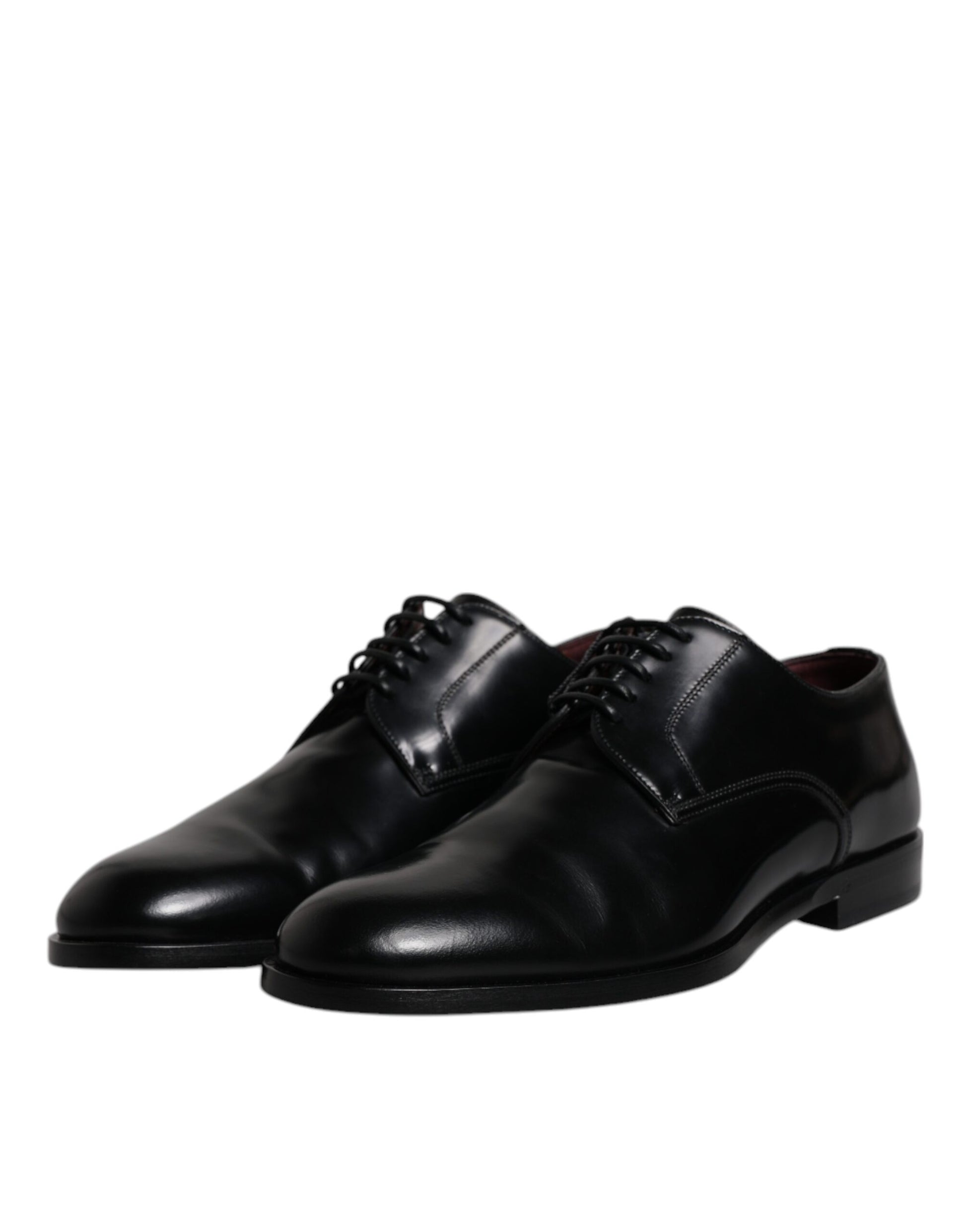 Dolce & Gabbana Black Calfskin Leather Derby Lace Up Formal Dress Shoes - ACCEXO
