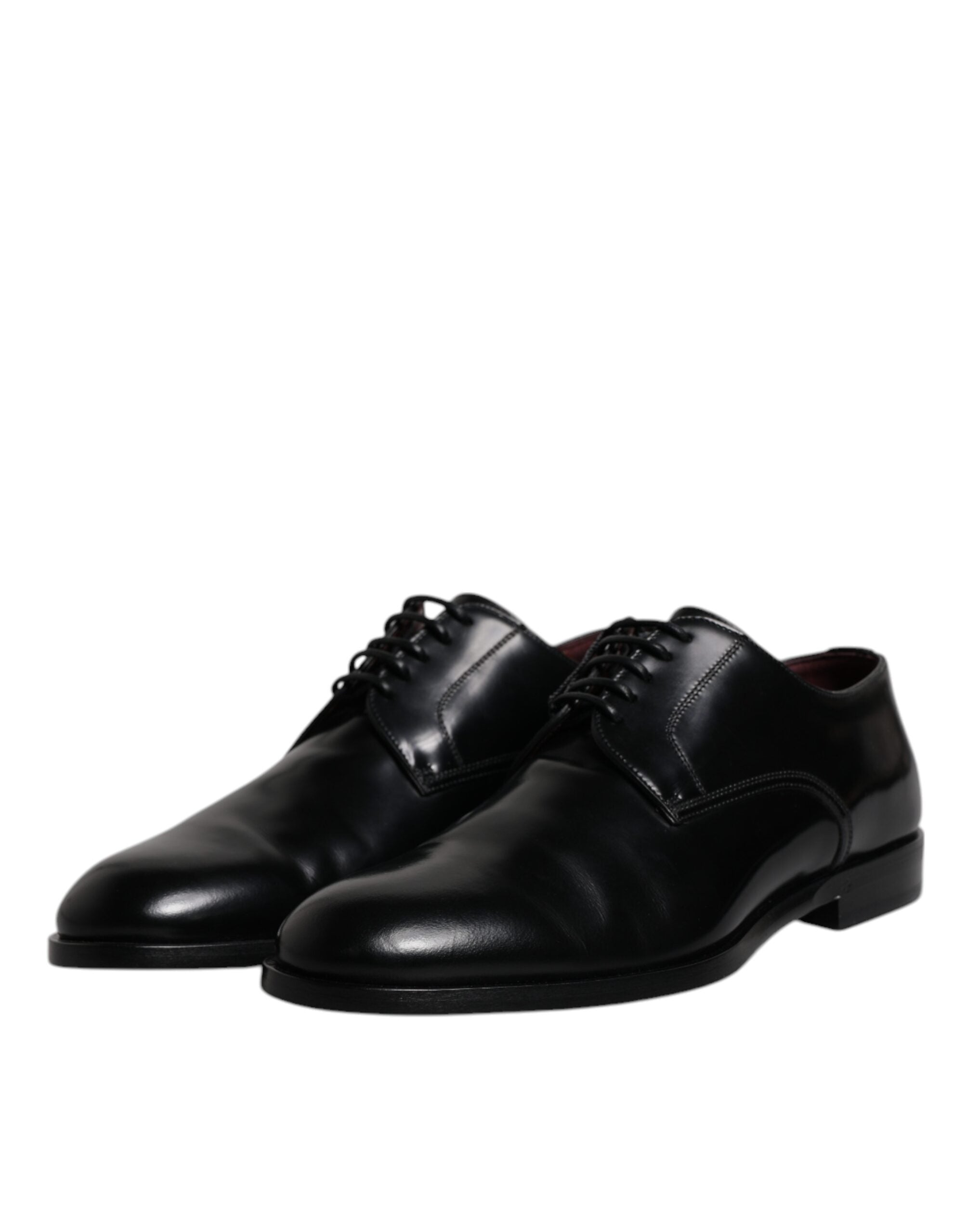 Dolce & Gabbana Black Calfskin Leather Derby Lace Up Formal Dress Shoes - ACCEXO