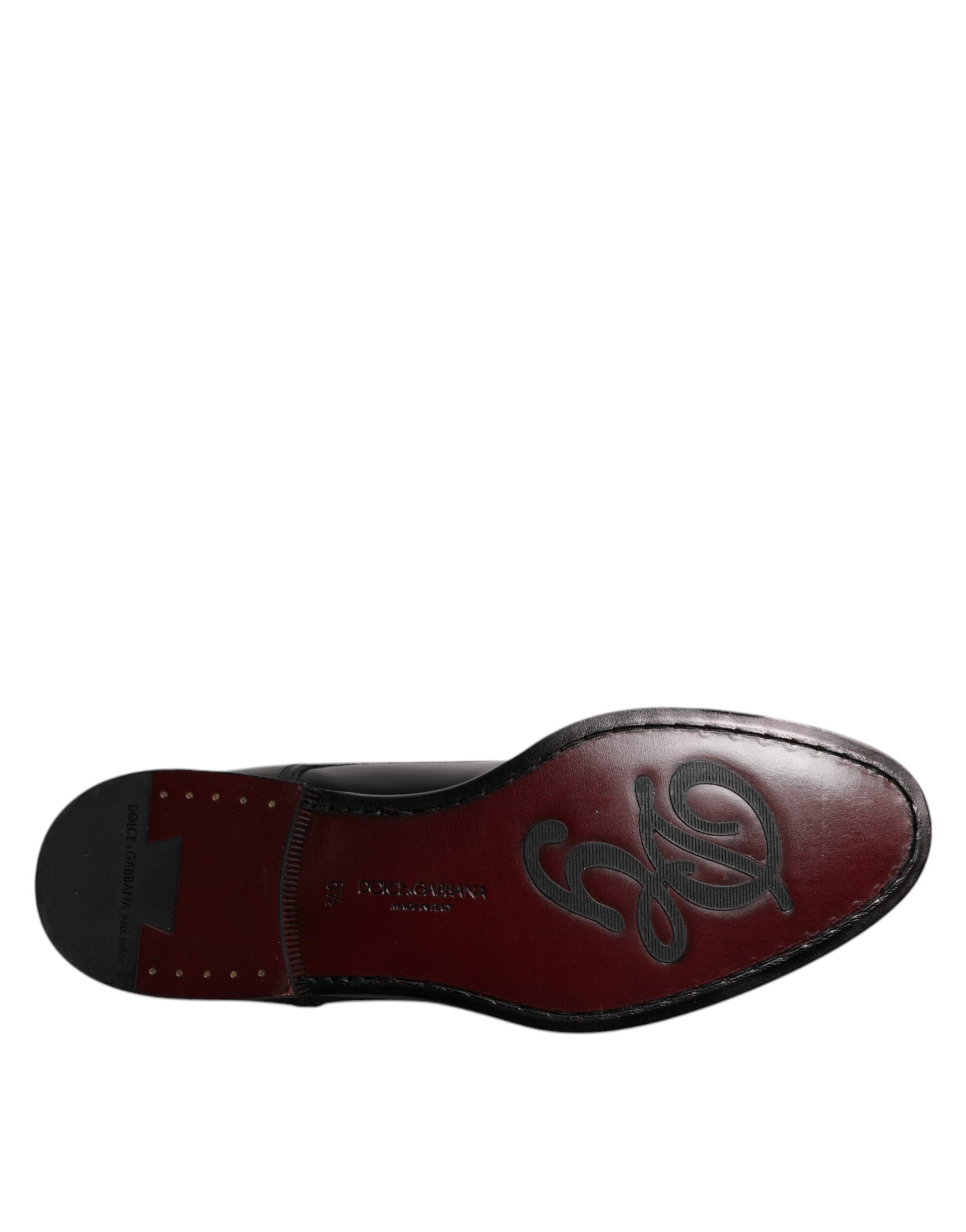 Dolce & Gabbana Black Calfskin Leather Derby Lace Up Formal Dress Shoes - ACCEXO